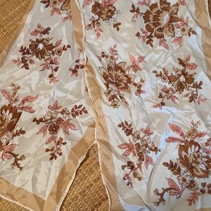 Vtg Floral Japanese Scarf